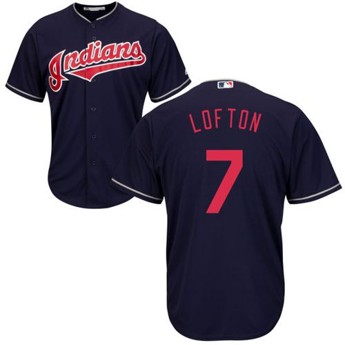 Indians #7 Kenny Lofton Navy Blue New Cool Base Stitched MLB Jersey